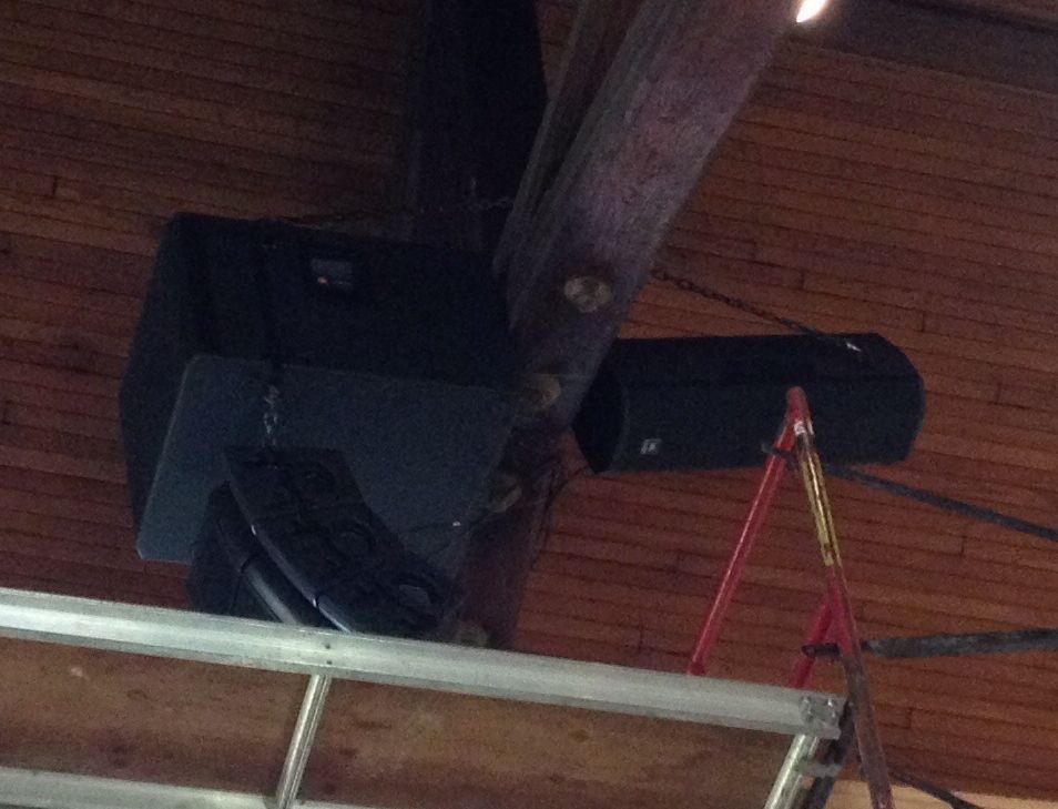 Close up of JBL-VRX Line Array Speaker  